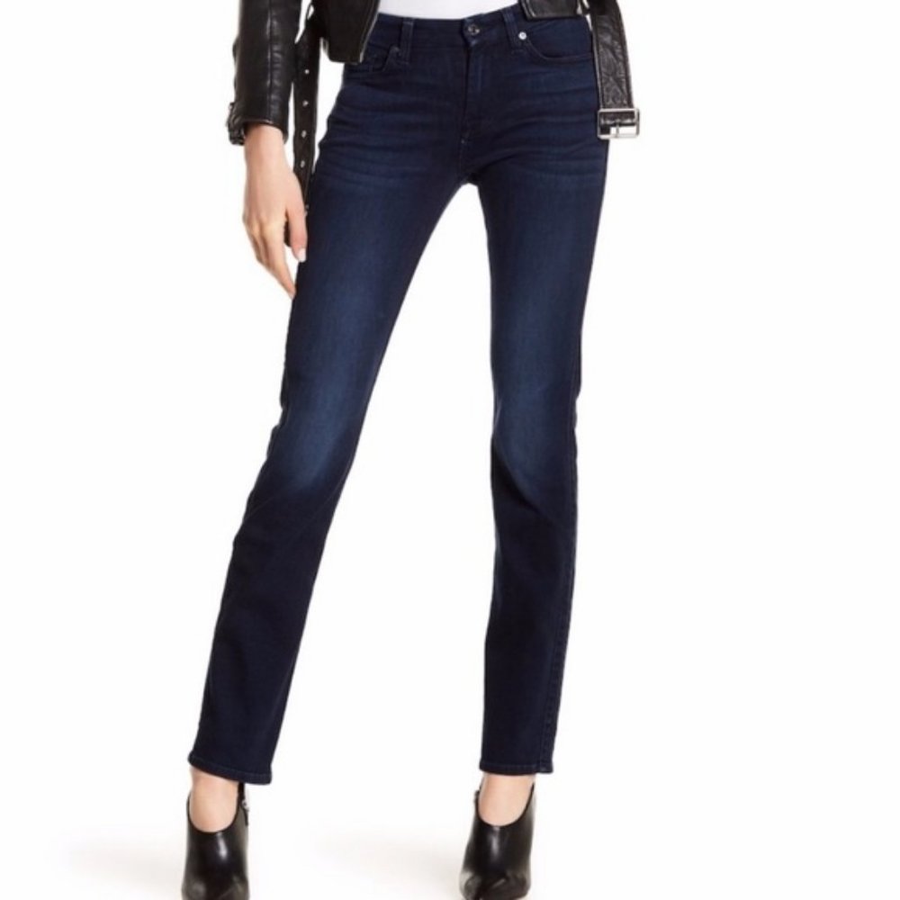 7 for all Mankind Straight Leg Dark Blue Jeans 27